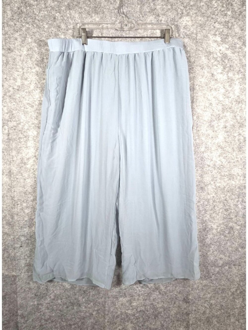 Wynne Layers Pull On Wide Leg Cropped Casual Pants Blue Women's Size Petite 1X